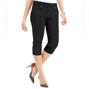 Style & Co Women's Capri Pants Black Slimming Seamed Size 6 Cropped Stretch
